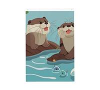 Drapeau de jardin avec inscription « Otters Welcome » - 61 x 91 cm - Ne se décolore pas - Double face - Bannière d'extérieur pour cour, porche, pelouse