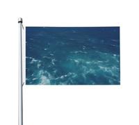 Drapeau de jardin avec inscription « Sea seen from the top » - 91 x 152 cm | Drapeau double face avec œillets pour jardin, cour, terrasse, fête, maison