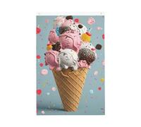 Drapeau de jardin avec inscription « Sweet Ice Cream Welcome » - 61 x 91 cm - Double face - Ne se décolore pas - Pour maison, cour, porche, pelouse, décoration extérieure