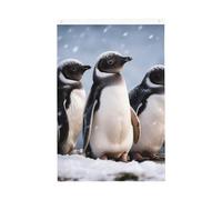 Drapeau de jardin avec inscription « Young Penguins with Snow Welcome » - 61 x 91 cm - Double face - Ne se décolore pas - Toile de fond pour photo - Bannière pour cour, porche, pelouse, décoration