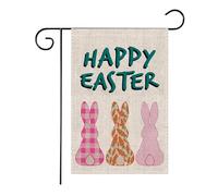 Drapeau de jardin avec lapin - résistant aux intempéries et au débiissement - bannière de Pâques pour jardin à thème lapin, pour pelouse, maison, passage, événements de groupe, patio, balcon, terrasse