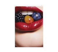 Drapeau de jardin avec lèvres avec fruits - 61 x 91 cm - Double face - Ne se décolore pas - Toile de fond pour photo - Bannière pour cour, porche, pelouse, décoration extérieure