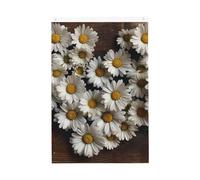 Drapeau de jardin avec marguerites sur planche en bois - 6 x 0,9 m - Double face - Ne se décolore pas - Toile de fond pour photo - Bannière pour cour, porche, pelouse, décoration extérieure