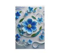 Drapeau de jardin avec mini fleurs bleues - 61 x 91 cm - Ne se décolore pas - Double face - Bannière d'extérieur pour cour, porche, pelouse