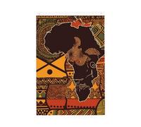 Drapeau de jardin avec motif carte africaine ethnique - 61 x 91 cm - Ne se décolore pas - Double face - Bannière d'extérieur pour cour, porche, pelouse