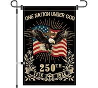 Drapeau de jardin avec motif croix d'aigle « One Nation Under God » - Décoration à suspendre - Pour le ème anniversaire des États-Unis 1776 2026
