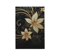 Drapeau de jardin avec motif doré sur fond noir - 61 x 91 cm - Double face - Ne se décolore pas - Toile de fond pour photo - Bannière pour cour, porche, pelouse, décoration extérieure