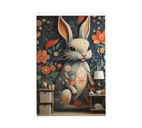 Drapeau de jardin avec motif lapin sur le mur - 6 x 0,9 m - Double face - Ne se décolore pas - Toile de fond pour photo - Bannière pour cour, porche, pelouse, décoration extérieure
