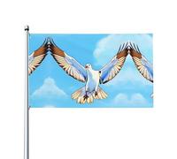 Drapeau de jardin avec motif mouettes en vol. Drapeau de jardin extérieur 0,9 x 1,5 m, bannière en polyester imprimé vif, facile à accrocher pour terrasse, fête, camping