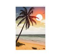 Drapeau de jardin avec palmier sur la plage - 6 x 0,9 m - Double face - Ne se décolore pas - Toile de fond pour photo - Bannière pour cour, porche, pelouse, décoration extérieure