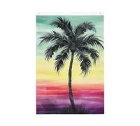 Drapeau de jardin avec palmier tropical - 61 x 91 cm - Double face - Ne se décolore pas - Toile de fond pour photo - Bannière pour cour, porche, pelouse, décoration extérieure