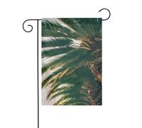 Drapeau de jardin avec palmiers de Los Angeles double face 30,5 x 45,7 cm, drapeaux pour décorations de vacances en plein air, drapeau de cour durable