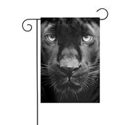Drapeau de jardin avec panthère noire et blanche - 30 x 45 cm - Double face - Décoration extérieure - Pour la ferme et les vacances