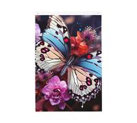 Drapeau de jardin avec papillons colorés sur fleurs - 61 x 91 cm - Double face - Ne se décolore pas - Toile de fond pour photo - Bannière pour cour, porche, pelouse, décoration extérieure