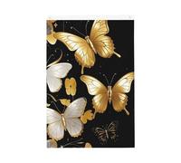 Drapeau de jardin avec papillons dorés et blancs - 61 x 91 cm - Ne se décolore pas - Double face - Bannière d'extérieur pour cour, porche, pelouse