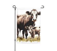 Drapeau de jardin avec peinture de vache pour l'extérieur - 30,5 x 45,7 cm - Drapeau de jardin saisonnier double face avec œillets - Drapeau d'extérieur pour décoration de maison - Toile de fond pour