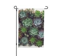 Drapeau de jardin avec plantes succulentes, 30,5 x 45,7 cm, printemps, été, automne, hiver, drapeaux saisonniers double face, bannière d'extérieur et d'intérieur pour décoration de maison