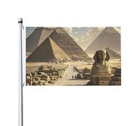 Drapeau de jardin avec pyramides égyptiennes - 90 x 150 cm - Ne se décolore pas - Double face - Bannière d'extérieur pour cour, porche, pelouse