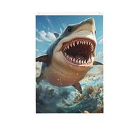 Drapeau de jardin avec requin avec bouche ouverte, 61 x 91 cm, double face, ne se décolore pas, toile de fond pour photo, bannière pour cour, porche, pelouse, décoration extérieure