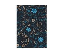 Drapeau de jardin avec rosette à motif floral turquoise, bannière extérieure pour décoration de jardin, 28 x 40 cm, double face