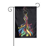 Drapeau de jardin avec silhouette de femme colorée - 30 x 45 cm - Vertical double face - Décoration extérieure - Pour la ferme et les vacances