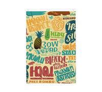 Drapeau de jardin avec slogans hawaïens - 6 x 0,9 m - Double face - Ne se décolore pas - Toile de fond pour photo - Bannière pour cour, porche, pelouse, décoration extérieure