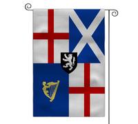 Drapeau de jardin avec symboles historiques britanniques - Bannière de symboles héraldiques britanniques - Drapeau d'extérieur (Standard of Lord Protector)