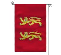 Drapeau de jardin avec symboles historiques britanniques - Bannière de symboles héraldiques britanniques - Drapeau d'extérieur (duché de Normandie)