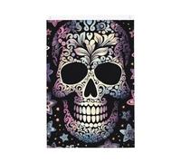 Drapeau de jardin avec tête de mort cool - 6 x 0,9 m - Double face - Ne se décolore pas - Toile de fond pour photo - Bannière pour cour, porche, pelouse, décoration extérieure