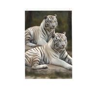 Drapeau de jardin avec tigres blancs - 61 x 91 cm - Double face - Ne se décolore pas - Toile de fond pour photo - Bannière pour cour, porche, pelouse, décoration extérieure