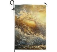 Drapeau de jardin avec vagues de l'océan - Bannière de décoration extérieure - Double face - Décoration saisonnière pour la maison - 30,5 x 45,7 cm