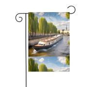 Drapeau de jardin avec vue sur la Seine, décoration de cour, 30,5 x 45,7 cm, pour terrasse, balcon