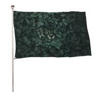 Drapeau de jardin avec yeux de léopard derrière un voile en verre dépoli - 91 x 152 cm - Bannière décorative pour cour, porche, pelouse, ferme