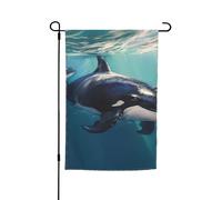 Drapeau de jardin baleine de mer 30,5 x 45,7 cm double face printemps été décoratif bannière drapeau de cour petit drapeau saisonnier vacances décoration extérieure