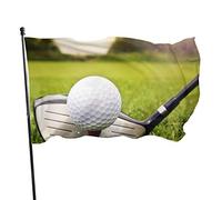 Drapeau de jardin balle de club de golf dans l'herbe verte cour maison drapeaux de décoration extérieure bannières pour pelouse de patio 3x5 pieds