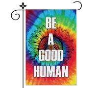 Drapeau de jardin « Be A Good Human » avec citation inspirante, gentillesse, paix, égalité, amour, inclusion, espoir, diversité, 30,5 x 50,8 cm, décoration extérieure