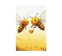 Drapeau de jardin « Bee Love Honey Welcome » - 61 x 91 cm - Double face - Ne se décolore pas - Pour maison, cour, porche, pelouse, décoration extérieure