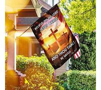 Drapeau de jardin « Believe On The Lord Jésus Christ » - Drapeau double face en polyester - 70 x 102 cm