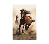 Drapeau de jardin bienvenue animaux cheval course bienvenue 0,6 x 0,9 m ne se décolore pas double face maison cour drapeaux extérieur bannière décoration pour cour, porche, pelouse