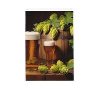 Drapeau de jardin bienvenue avec cônes de bière et de houblon, 61 x 91 cm, double face, ne se décolore pas, pour maison, cour, porche, pelouse, décoration extérieure