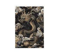 Drapeau de jardin bienvenue avec dragon chinois noir - 61 x 91 cm - Double face - Ne se décolore pas - Pour maison, cour, porche, pelouse, décoration extérieure
