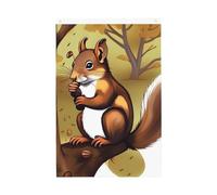 Drapeau de jardin bienvenue avec écureuil mangeur de noix - 61 x 91 cm - Double face - Ne se décolore pas - Toile de fond pour photo - Bannière pour cour, porche, pelouse, décoration extérieure