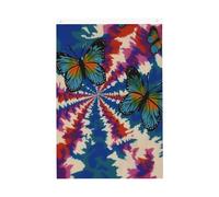 Drapeau de jardin bienvenue avec papillon imprimé tie-dye - 61 x 91 cm - Double face - Ne se décolore pas - Toile de fond pour photo - Bannière pour cour, porche, pelouse, décoration extérieure