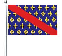 Drapeau De Jardin Bienvenue Drapeau Du Bourbonnais Renforcé Drapeau De Jardin Résistant À La Décoloration Drapeau De Pirate Pour Fête Bar Maison 90X150Cm