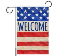 Drapeau De Jardin Bienvenue En Amérique Bannière Durable Double Face 30X45Cm Drapeau Pour Intérieure Plage