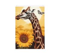 Drapeau de jardin bienvenue girafe et tournesol 61 x 91 cm double face qui ne se décolore pas pour maison, cour, porche, pelouse, décoration extérieure