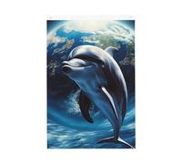 Drapeau de jardin bienvenue motif dauphin terre 61 x 91 cm double face qui ne se décolore pas pour maison, cour, porche, pelouse, décoration extérieure