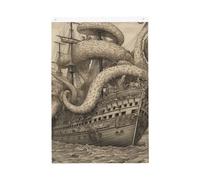 Drapeau de jardin bienvenue pirate, pieuvre à voile, 61 x 91 cm, double face, ne se décolore pas, pour maison, cour, porche, pelouse, décoration extérieure