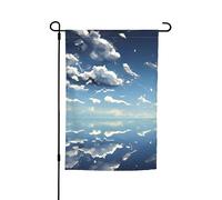 Drapeau de jardin bleu ciel et nuages blancs 30,5 x 45,7 cm. Décoration extérieure lumineuse double face apporte un peu de plaisir à votre jardin.