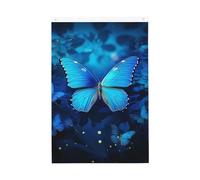 Drapeau de jardin bleu magnifique papillon de bienvenue 61 x 91 cm double face qui ne se décolore pas pour maison, cour, porche, pelouse, décoration extérieure